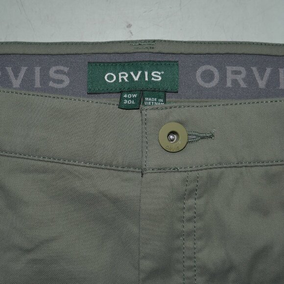 Orvis Out Of Office 5 Pocket Pants 40x30 Stretch Olive Green DWR Quick-Drying - Picture 15 of 15